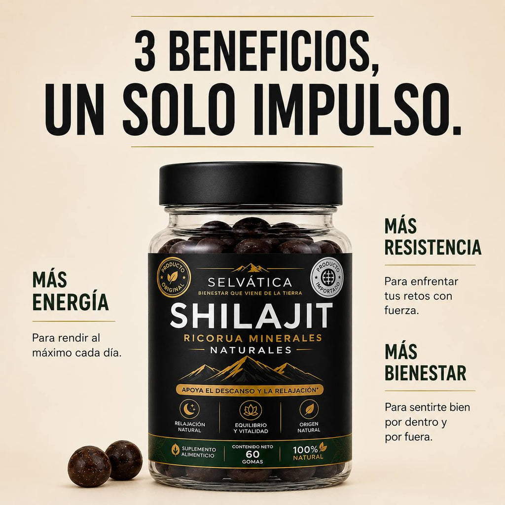 Gomitas Shilajit: Energía, vitalidad y bienestar cada día.
