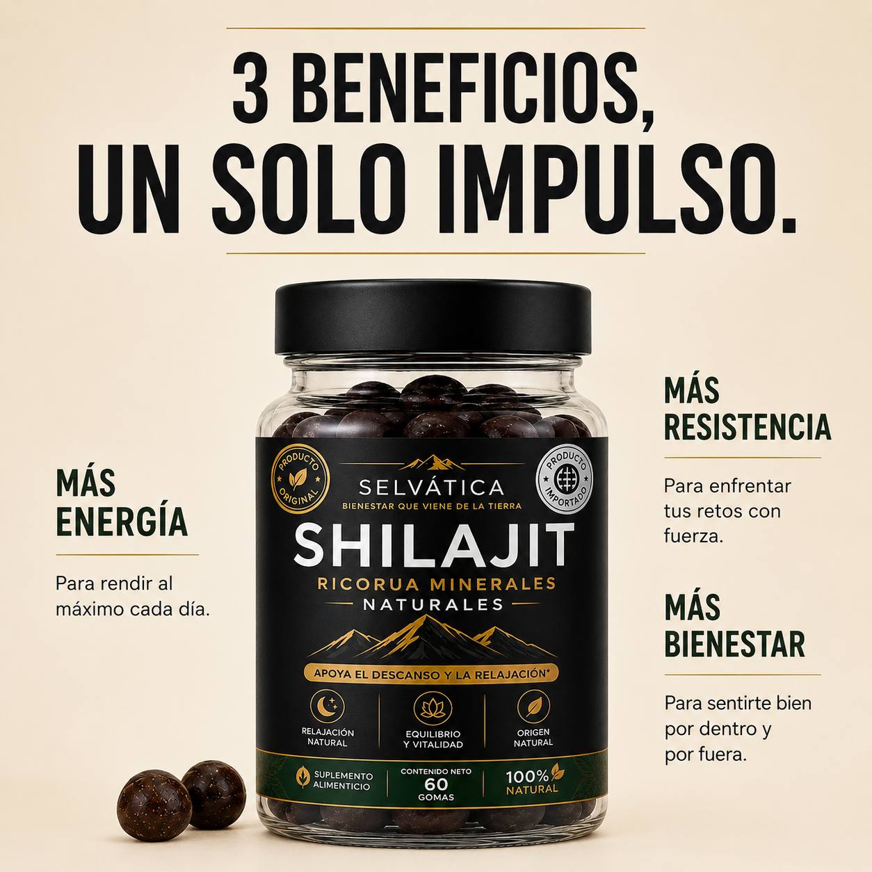 Gomitas Shilajit: Energía, vitalidad y bienestar cada día.