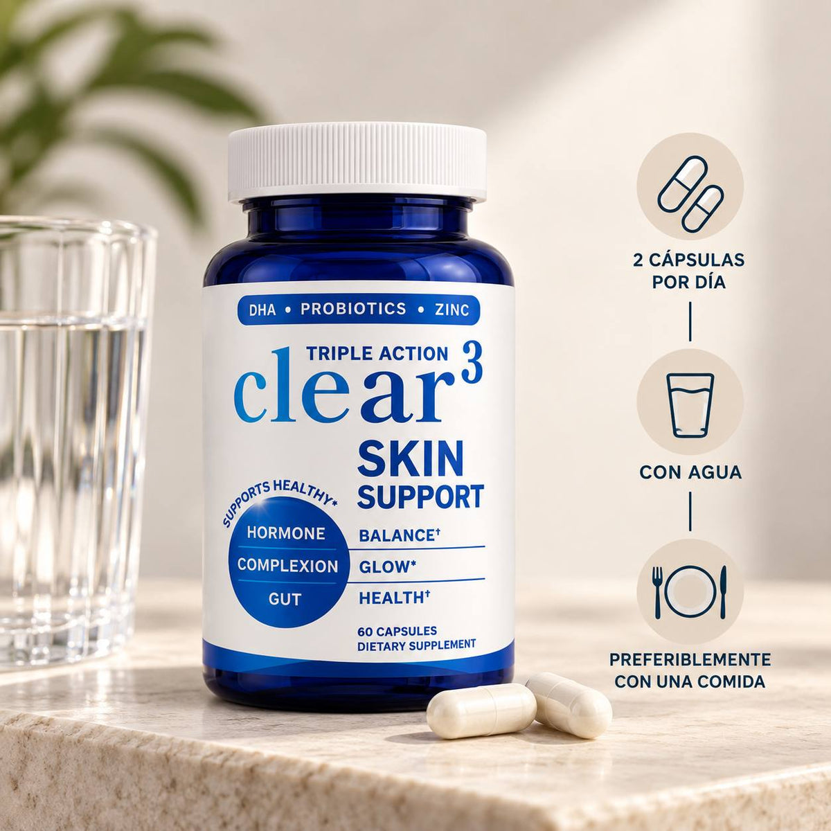 CLEAR³ SKIN SUPPORT | Cuida tu piel desde adentro
