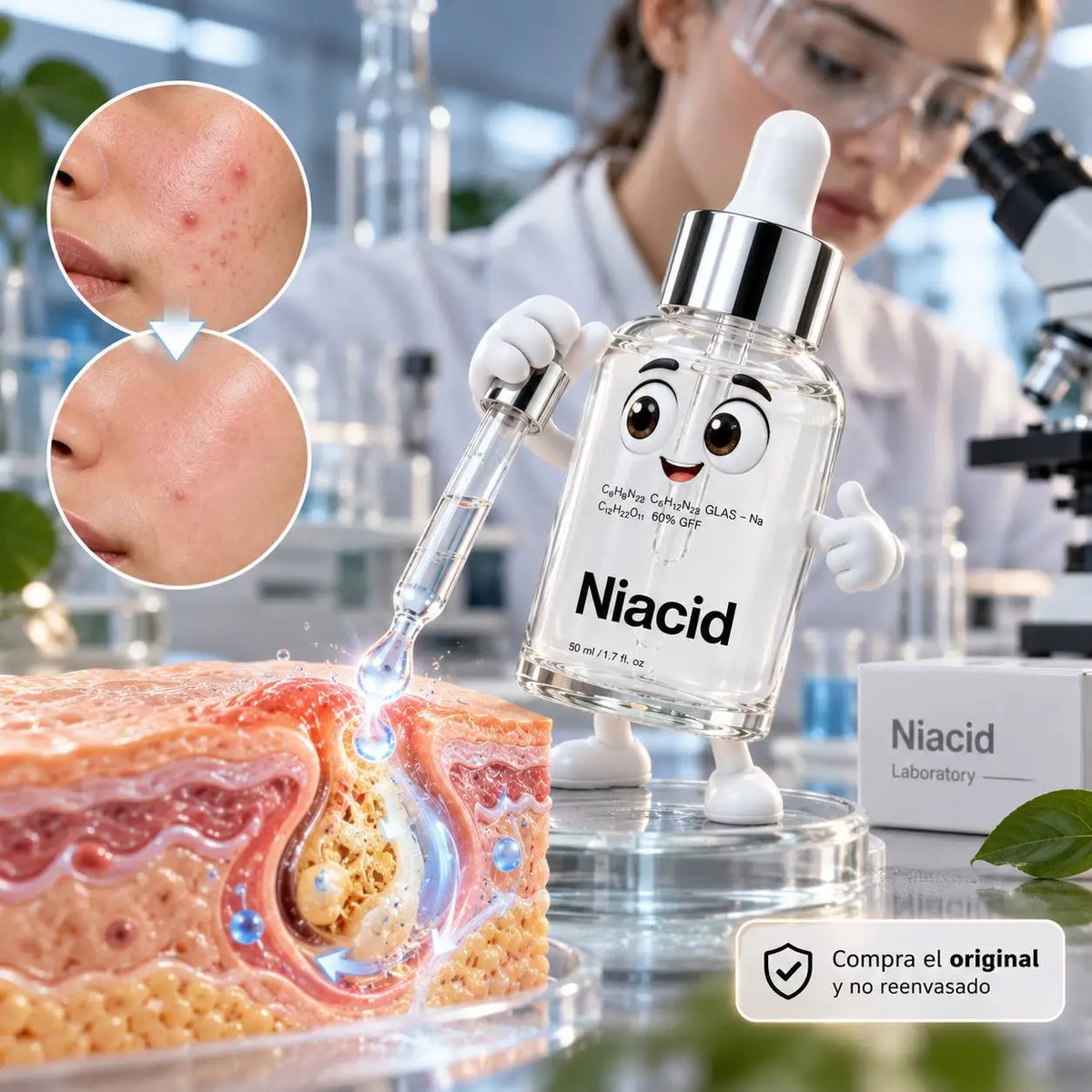 Niacid Serum controla la grasa, reduce poros y mejora el tono de la piel