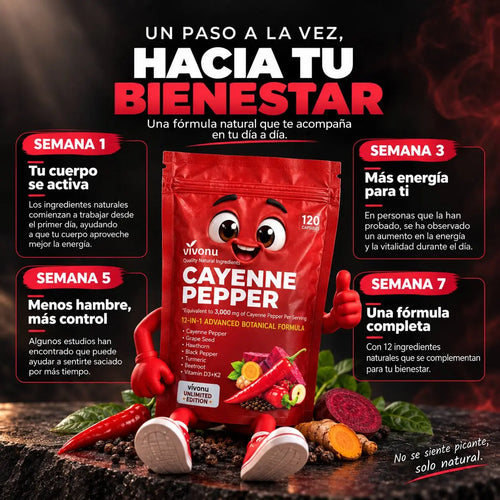 120 Cápsulas - 12 en 1 Cayenne Pepper